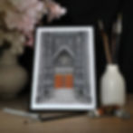 cadre A4 aluminium noir reproduction peinture limitée de la cathédrale Notre-Dame-de-l 'assomption à Clermont-Ferrand