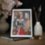 reproduction en édition limitée avec cadre d'un portrait de Jeanne d'Arc