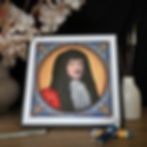 Cadre 30x30cm en aluminium noir reproduction art roi Louis XIV