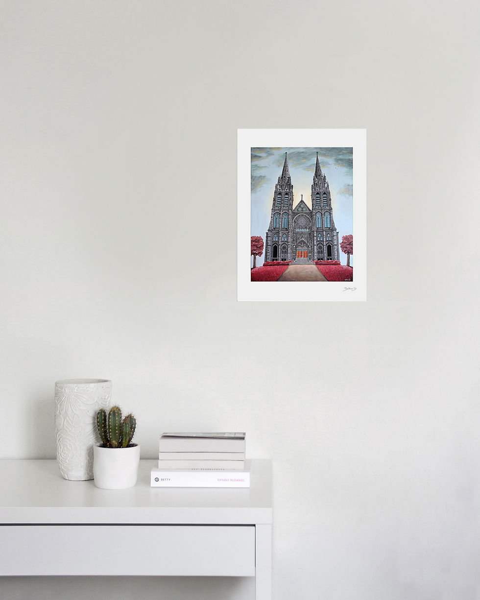 reproduction art limitée 30x40cm cathédrale notre-dame-de-l'assomption à clermont-ferrand
