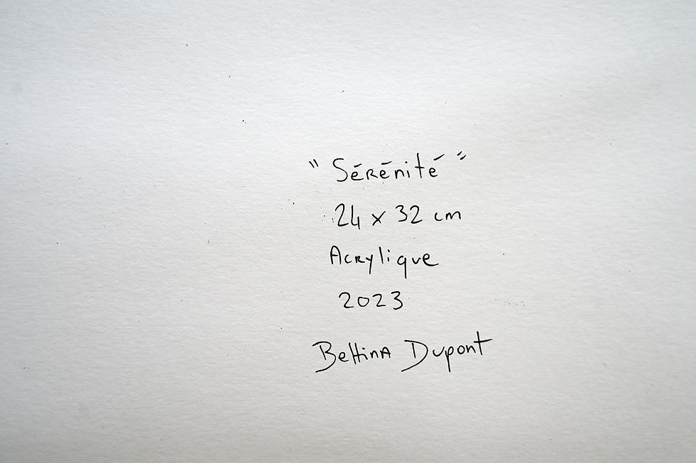 Miniature : verso d'une peinture acrylique sur papier 370g signée et numérotée par l'artiste