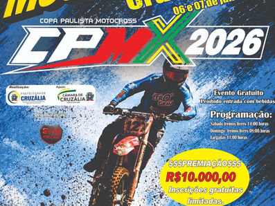 Copa Paulista de Motocross agita Cruzália/SP nos dias 06 e 07 de junho com premiação de R$ 10 mil