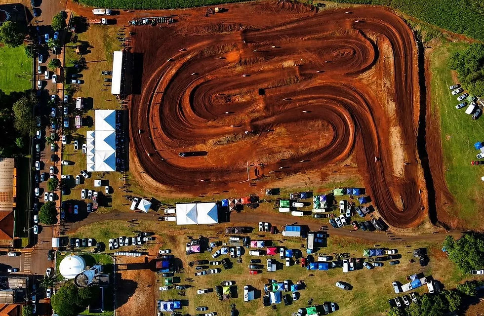Foto aérea da pista de Cruzália/SP