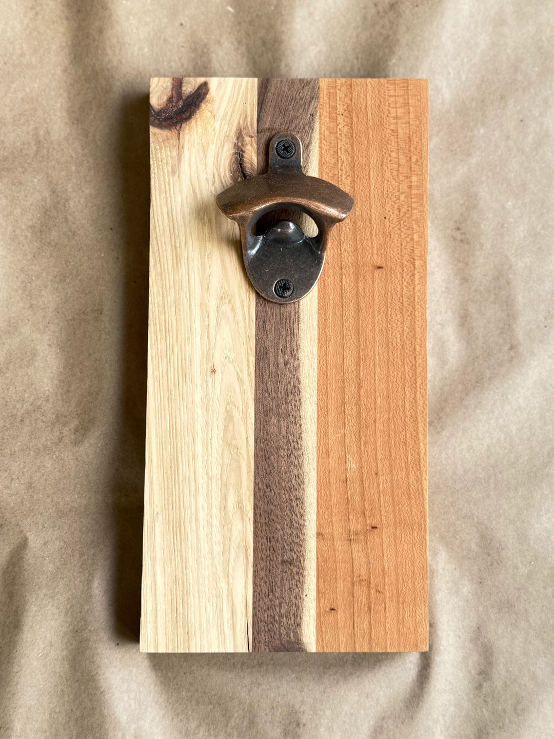 Wall-Mounted Bottle Opener: Hardwood 01