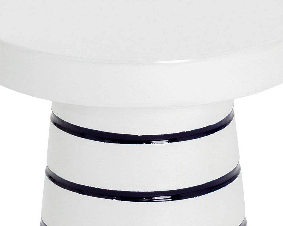 Thumbnail: Porcini End Table - Navy Striped - Small - 12"W