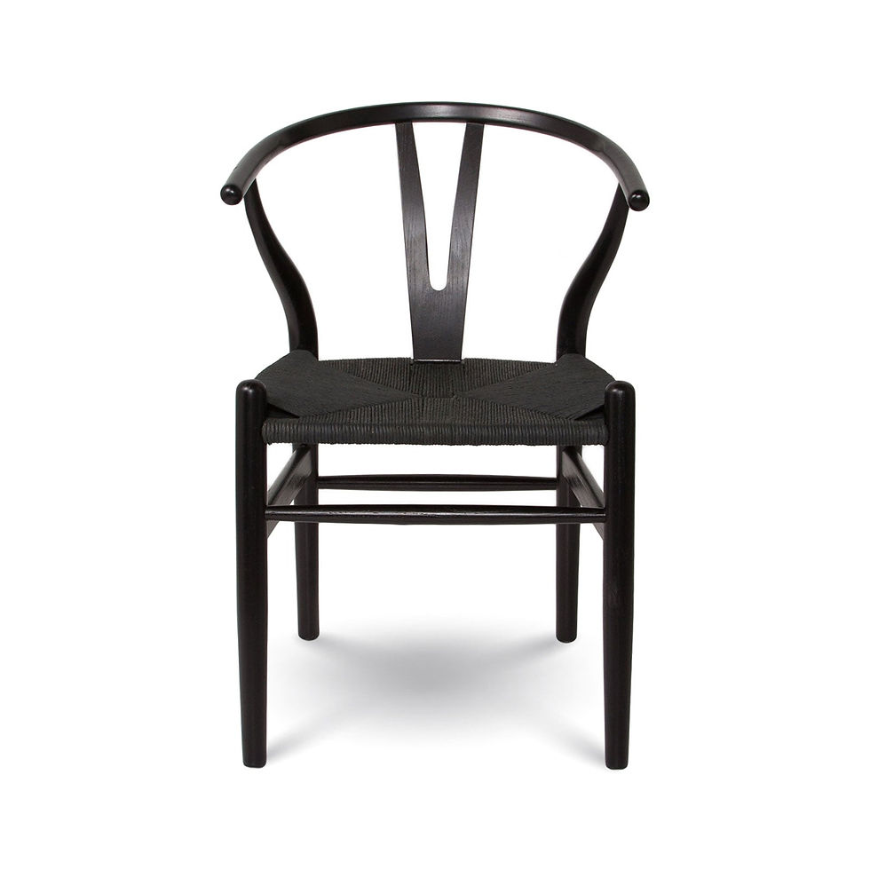 Thumbnail: Black Wishbone Dining Chair