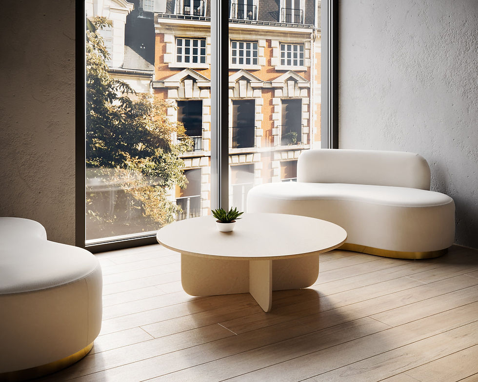 Thumbnail: Bonita Coffee Table - Marble - 47"W