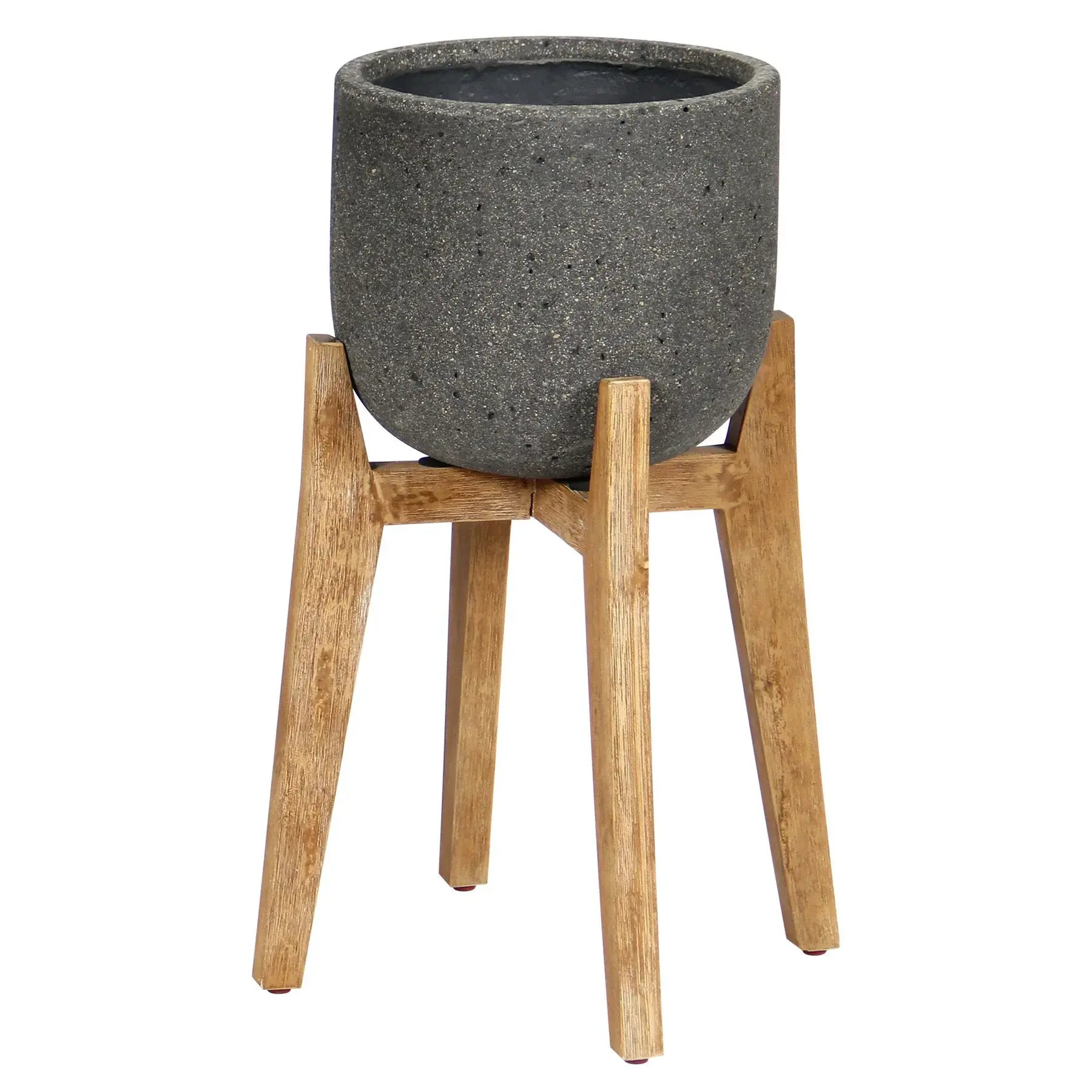 Patio Small Round Planter - Grey Stone