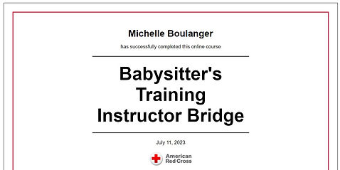 Babysitter's Training Instructor Certification