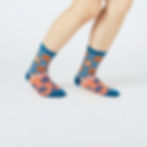 Thumbnail: Striped Dots Unisex Crew Socks / Blue/Orange / Yu Square x inBlooom