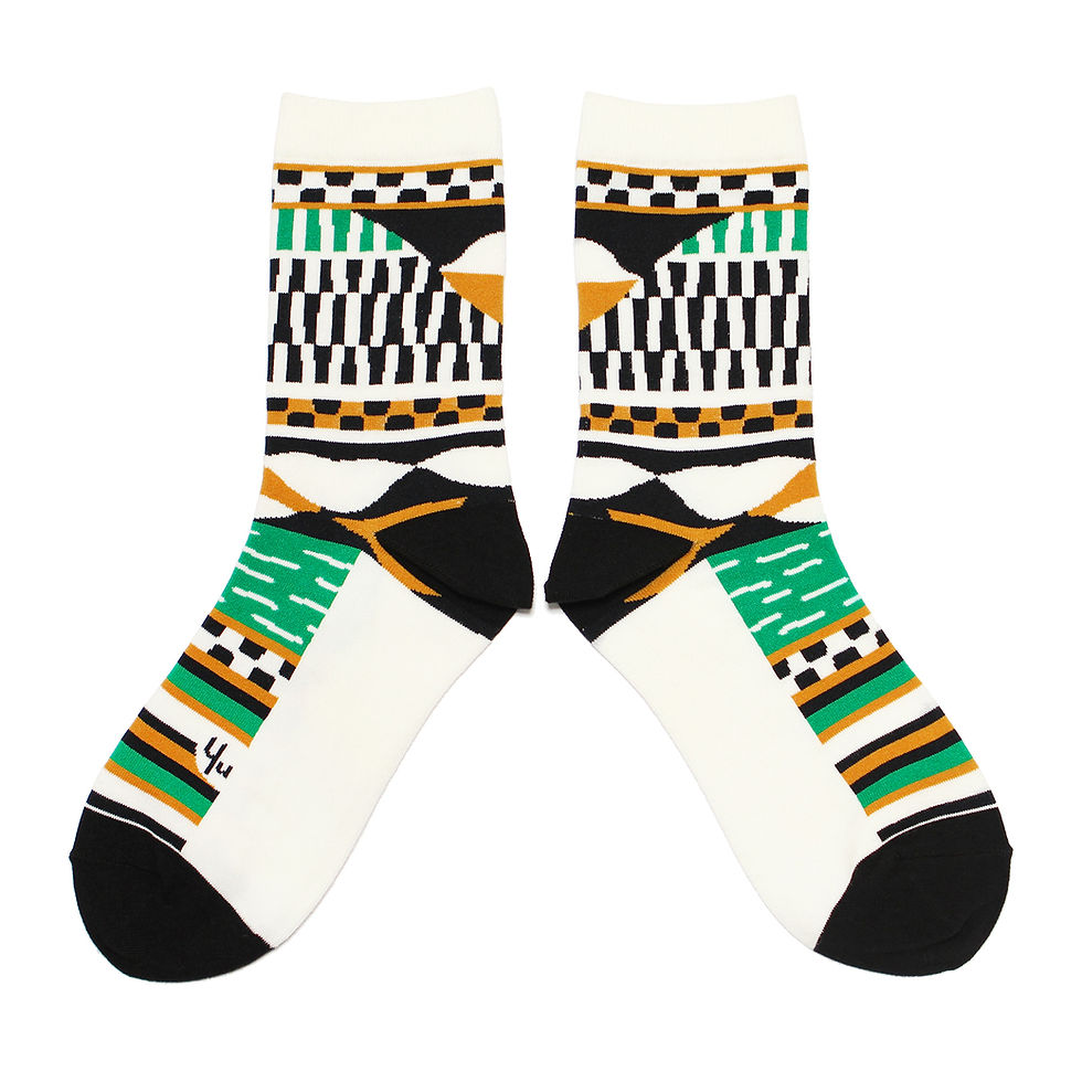 Thumbnail: Moroccan Rug Unisex Crew Socks / White