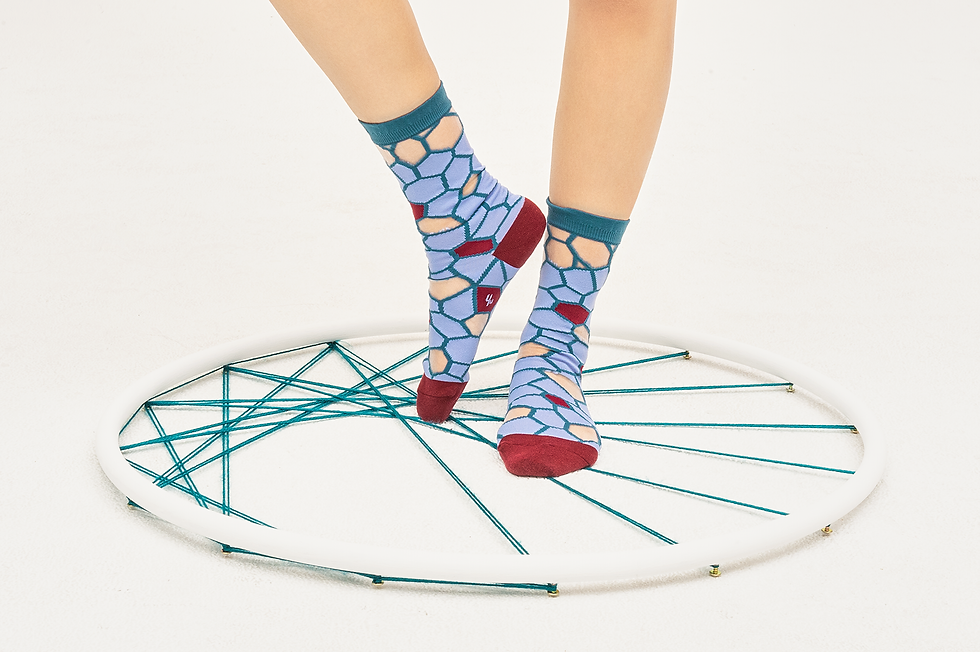 Thumbnail: Honeycomb Transparent Sheer Socks / Lilac