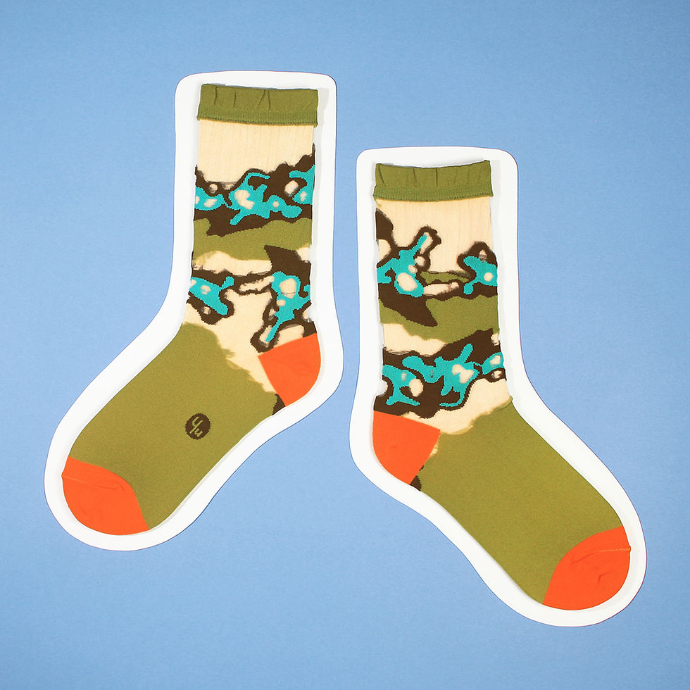 Thumbnail: Mudpots Transparent Sheer Socks / Olive