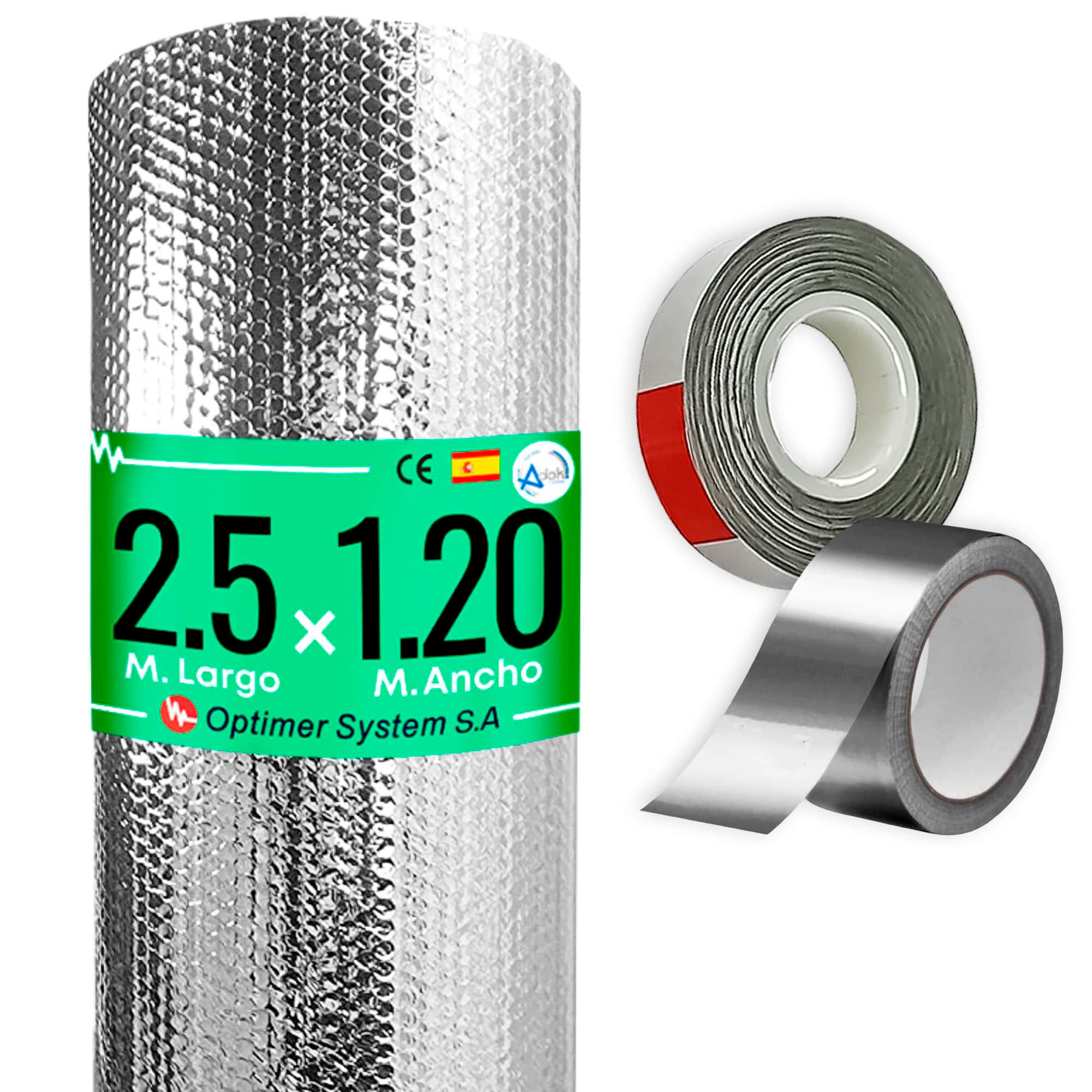 Aislante Térmico | Polipropileno 100% | 2.5x1.20m | 3m² + 2 Cintas Adhesivas