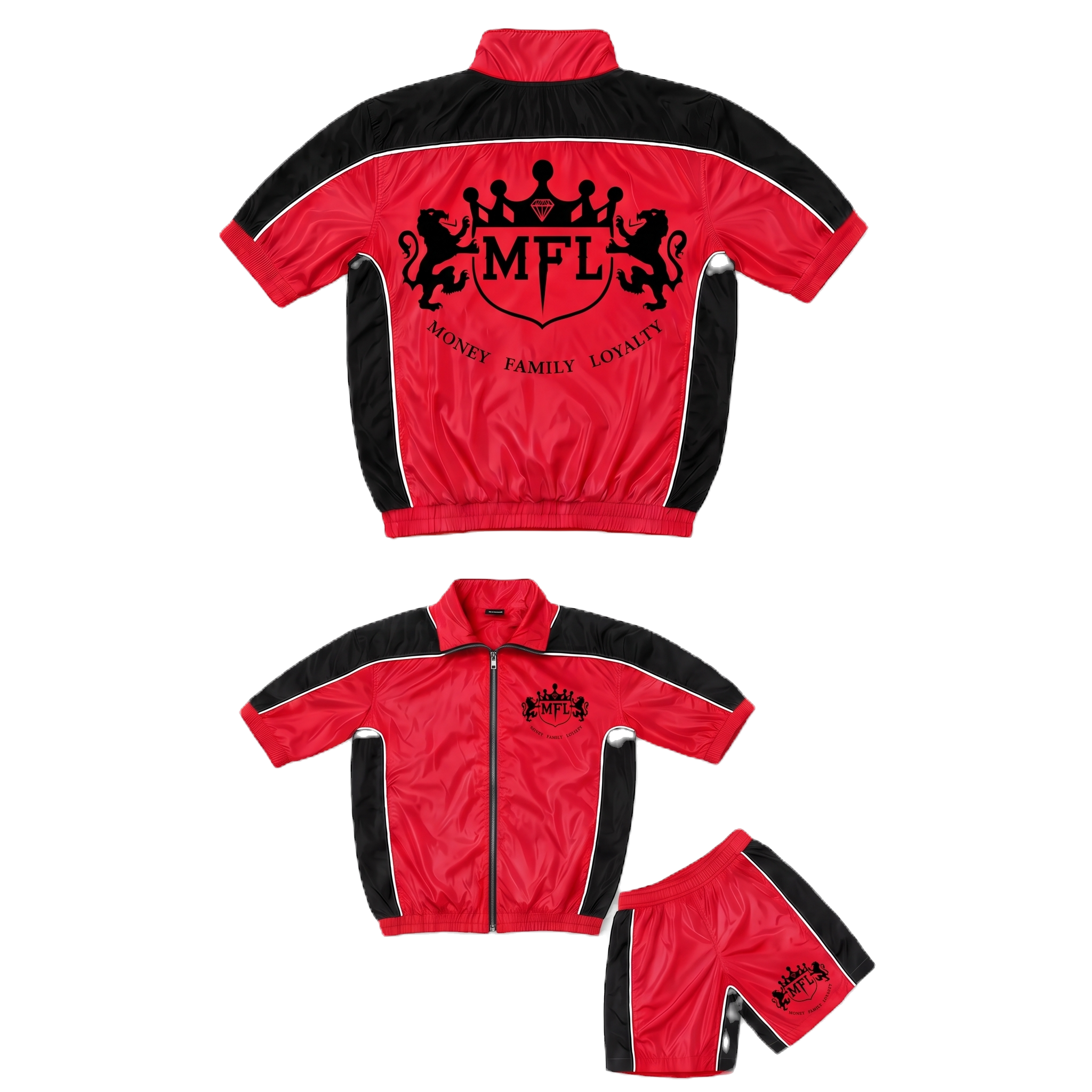 MFL TRAP JACKET SET - Red/Black