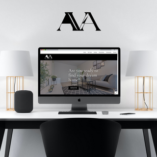 AVA logo above computer screen showing website preview