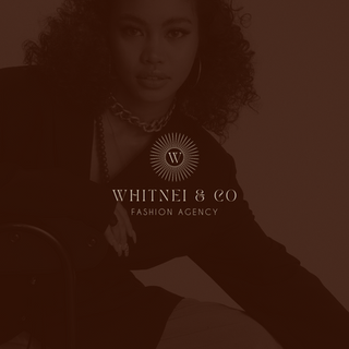Woman on brown background of logo 