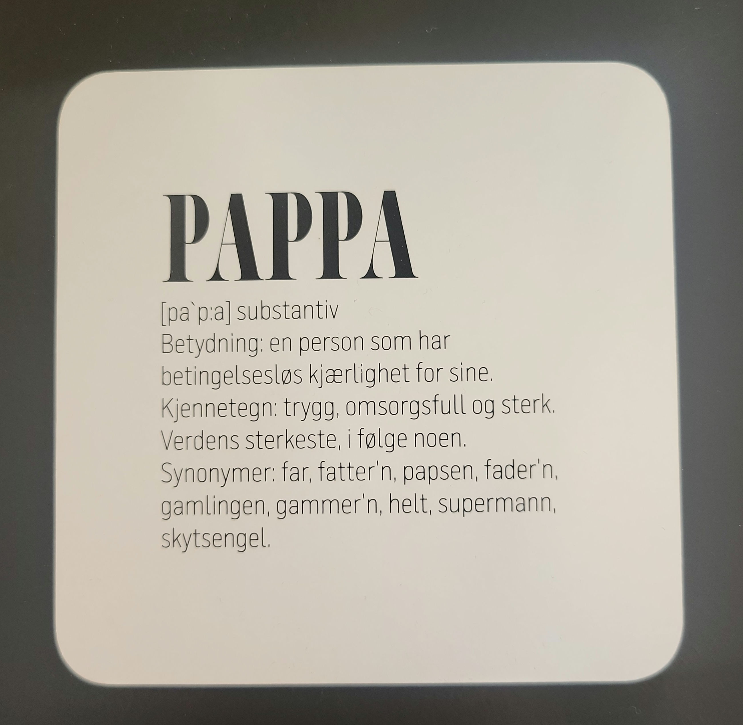 Glassbrikke - Pappa