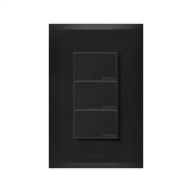 PLACA 3 VENT FZ2300N NEGRO BRILLANTE FORZA2 BTICINO