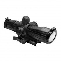 SRT SERIES 4X32 RUBBER COMPACT WITH RED LASER/BLUE ILL./GREEN LENS/QUICK RELEASE