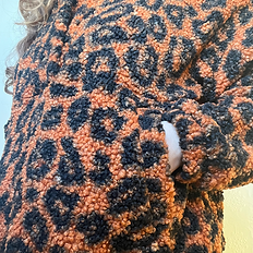 leopard print sherpa pullover