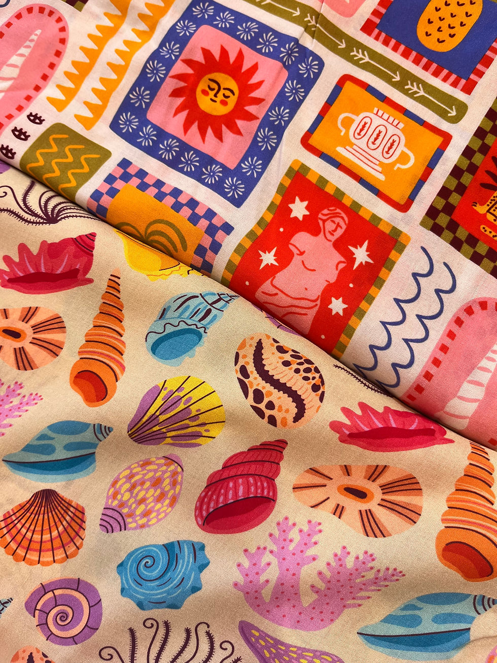 Our Seaside Treasure Fabric and Summer Storyboard Fabric available in the shop