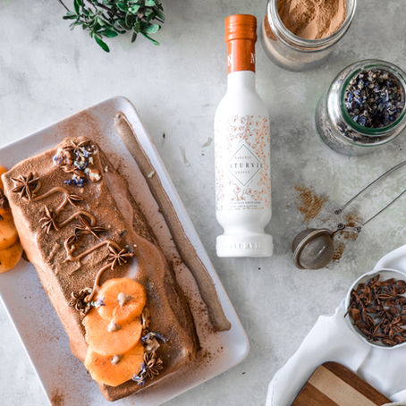 Diciembre Naranja: Tarta de boniato con AOVE a la Naranja con cobertura de Tahín