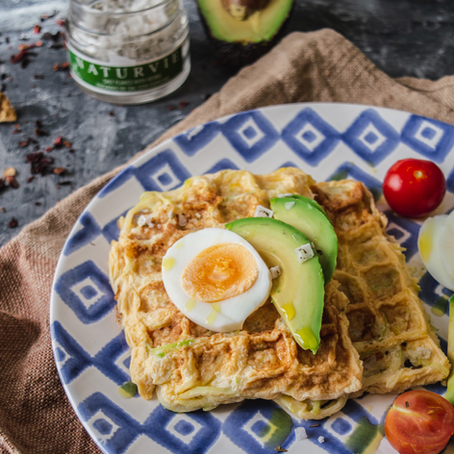 Gofres de Calabacín con Escamas de Sal a las Hierbas