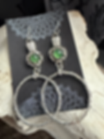 Sterling Silver and Vasonite Circe Shield Hoop Earrings