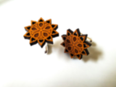 Sun cherry wood cuff links