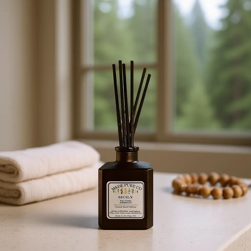 All Natural Reed Diffuser. Room Fragrance. Essential Oils. Aromatherapy.  Sweet & warm blend.  Fig | Tonka | Sandalwood