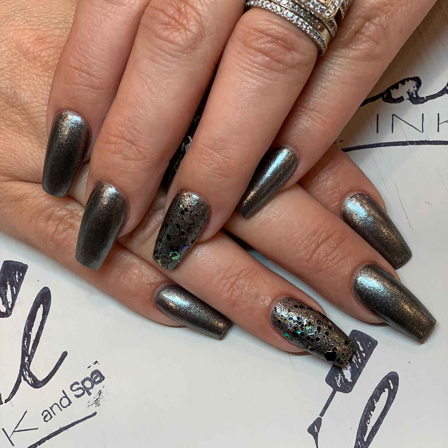 black chrome new nail set