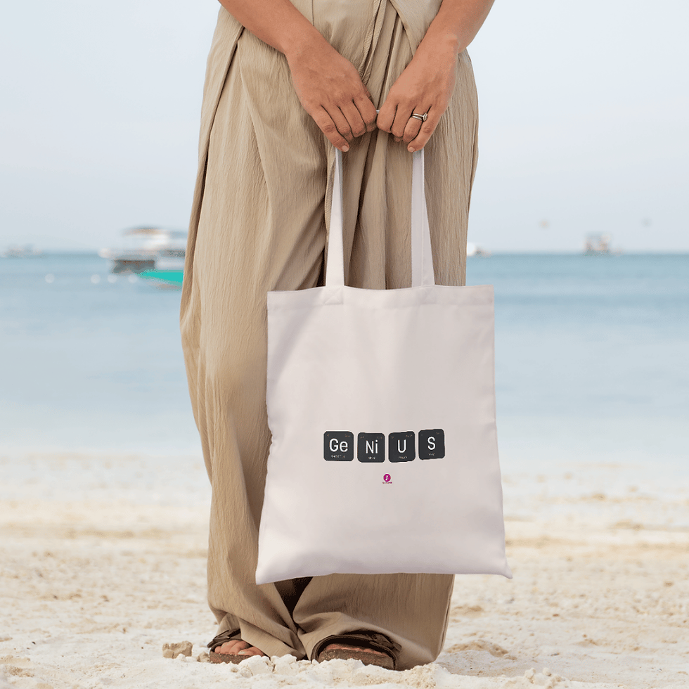Thumbnail: Genius Periodic Table | Smart & Stylish Beige Cotton Tote Bag