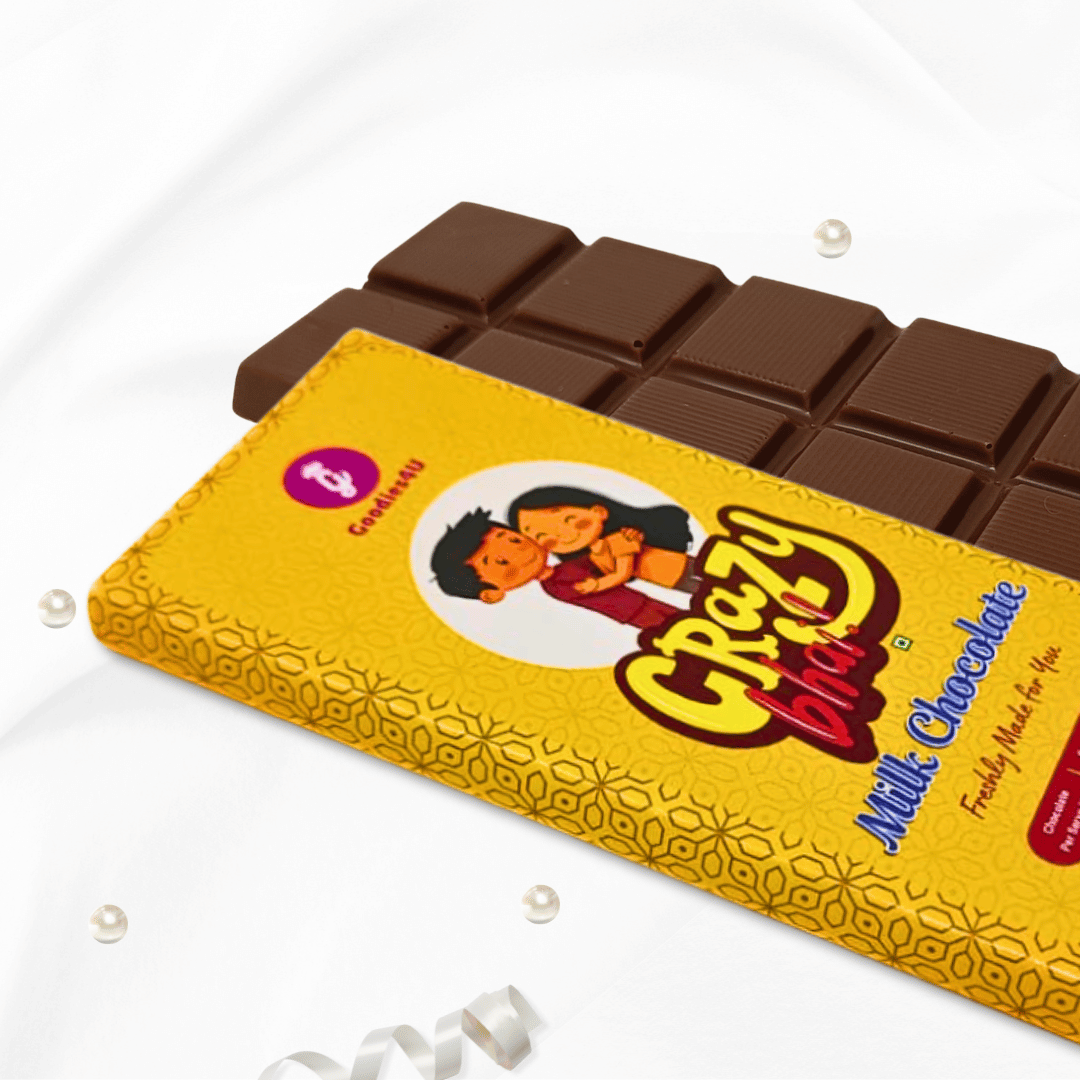 Crazy Bhai Milk Chocolate Bar - Fun & Loving Gift for Your Brother