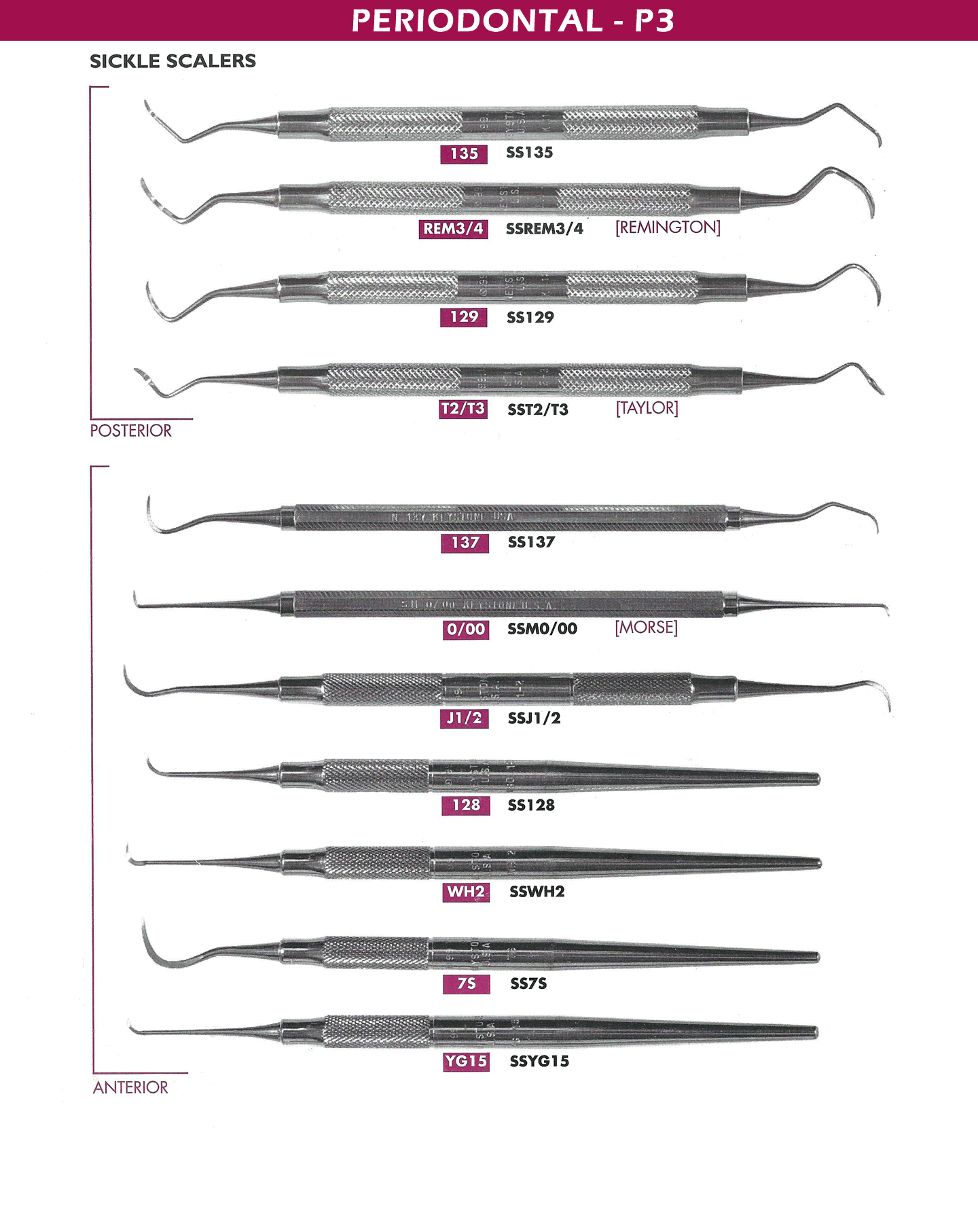 Sickle Scalers dental instruments