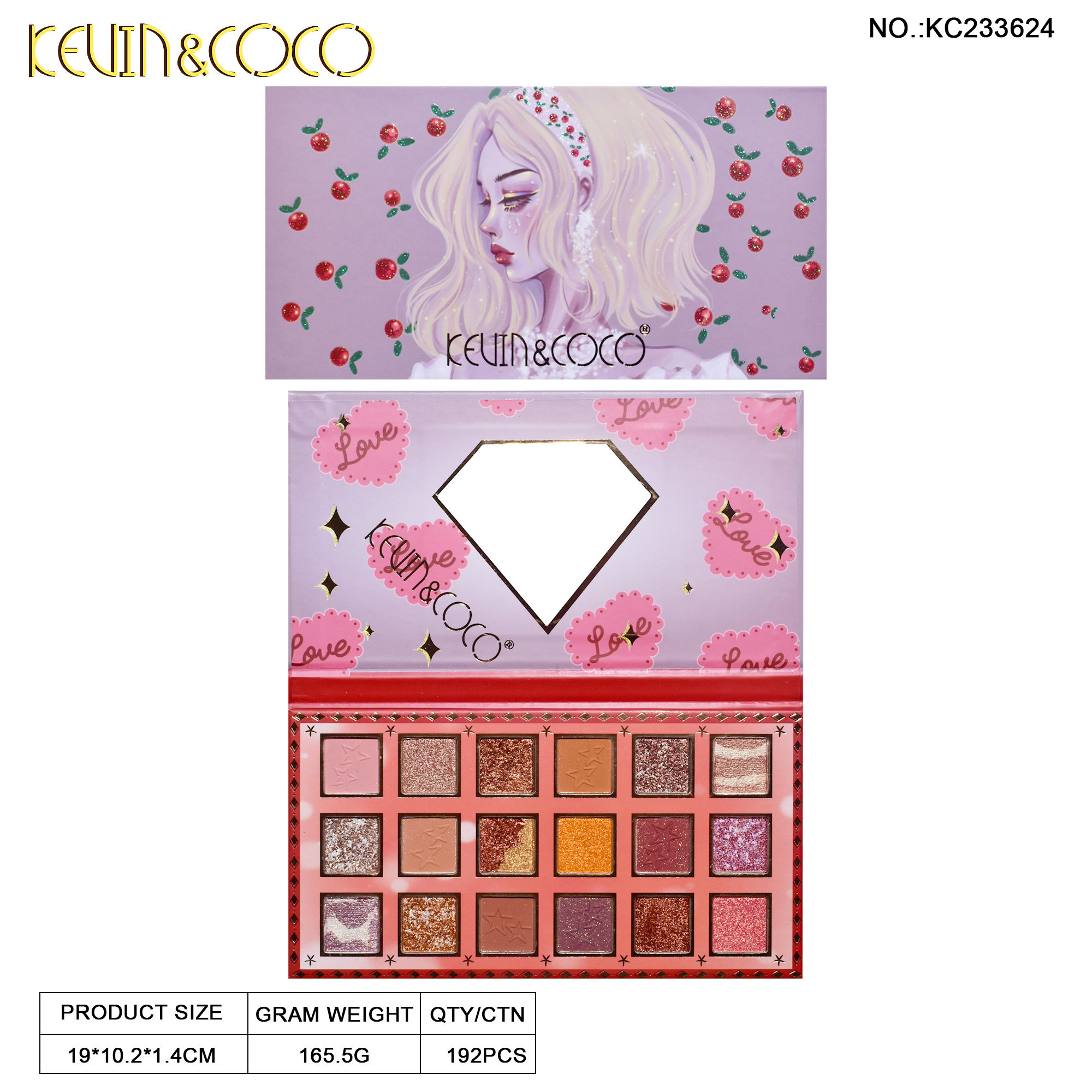 PALETA DE SOMBRAS CHERRY GIRL KEVIN COCO KC233624