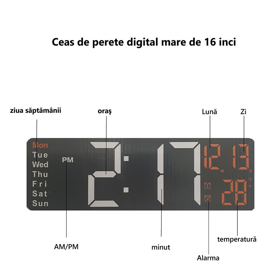 Miniatură: Ceas de perete digital mare (380* 120 *30mm)SM-601