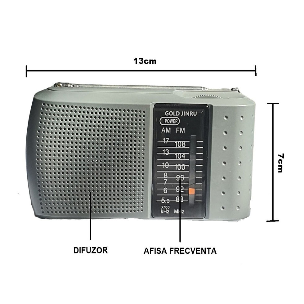 Miniatură: GOLD JINRU ICF-8 FM/AM pe 2 benzi RADIO  gri