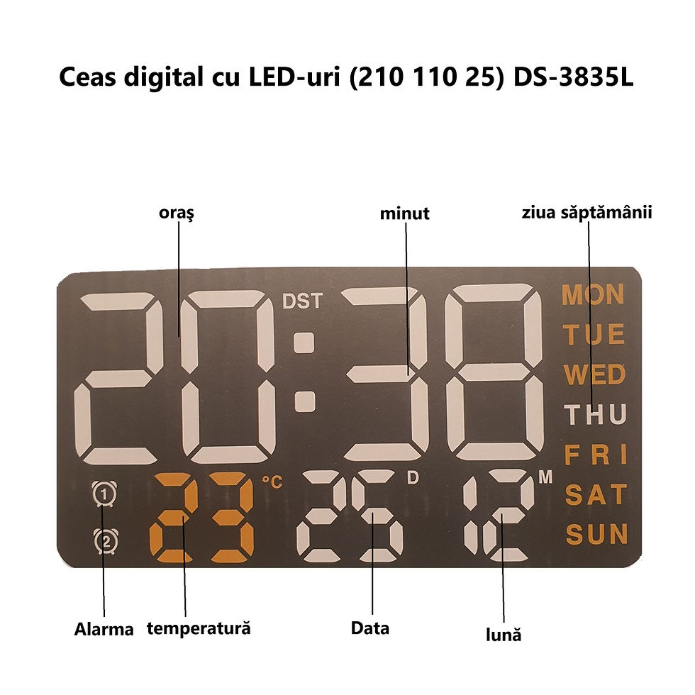 Miniatură: Ceas de perete digital mare DS-3835L(210 110 25mm)