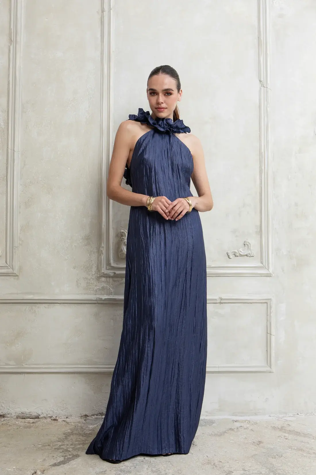 CALYPSO MAXI PLEATED DRESS