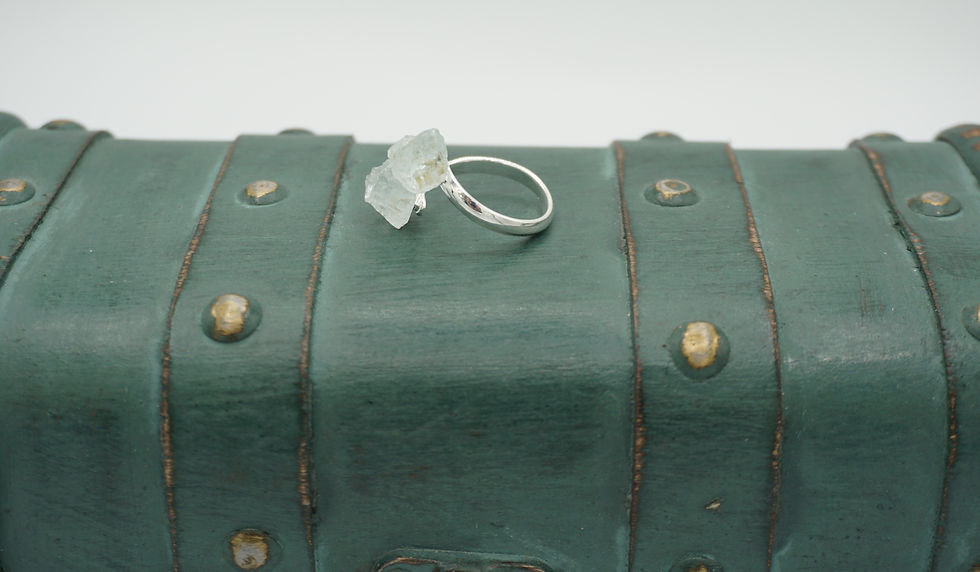 Thumbnail: Aquamarine Rough Cut Gemstone Bypass Ring