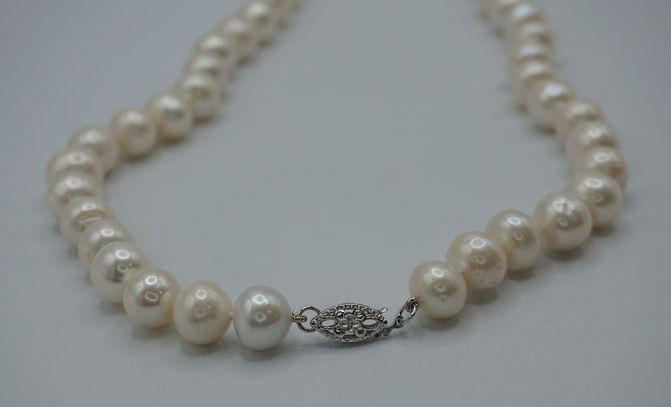 Thumbnail: 24 Inch 10 - 11 MM Freshwater Cultured Pearl Necklace with Sterling Silver Clasp