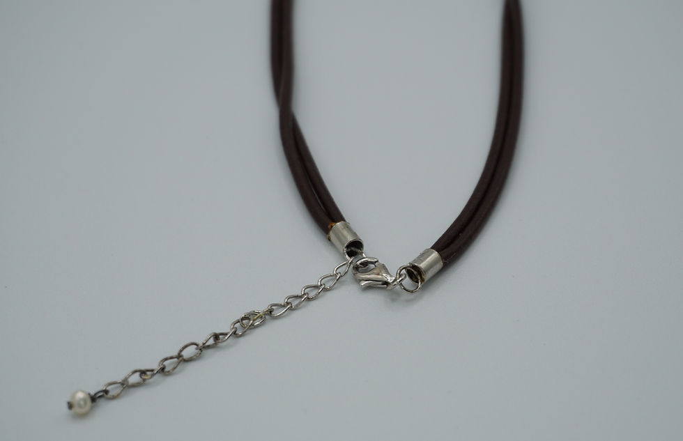 Thumbnail: Black Mother of Pearl and Pearl Leather Necklace