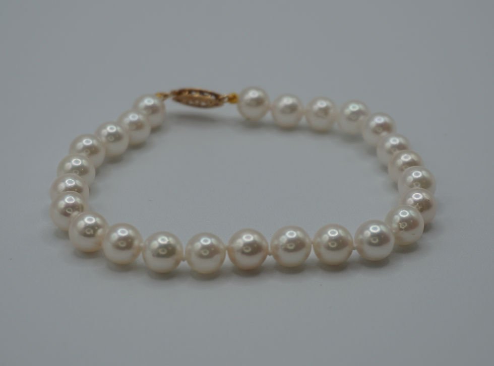 Thumbnail: 6-7 MM Akoya Pearl Bracelet 7.5 Inches