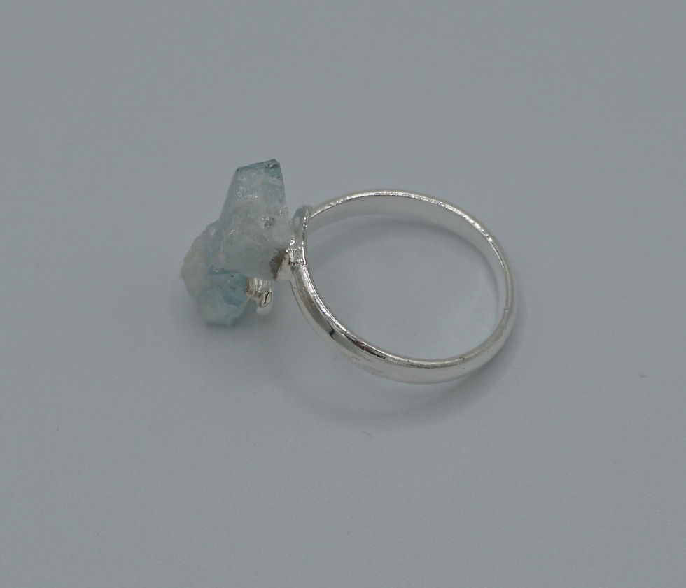 Thumbnail: Aquamarine Rough Cut Gemstone Bypass Ring