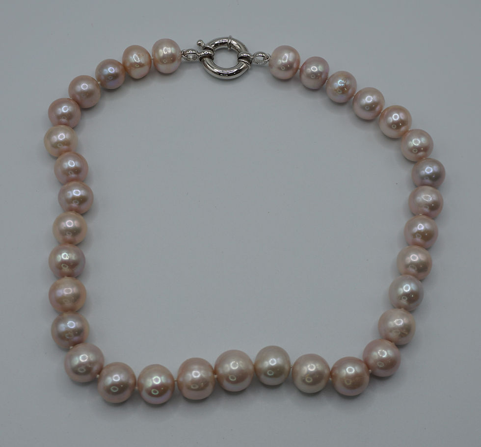 Thumbnail: 12.5-14 MM Pink Freshwater Cultured Pearl Necklace 18 Inches