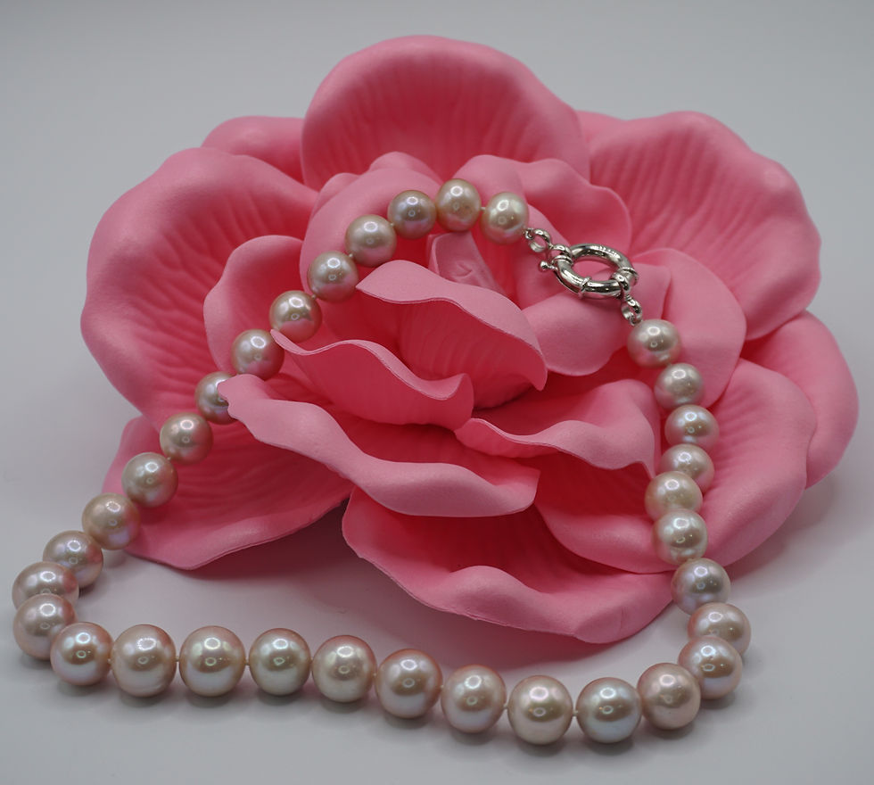 Thumbnail: 12.5-14 MM Pink Freshwater Cultured Pearl Necklace 18 Inches