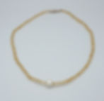 Thumbnail: 18 Inch Faceted Gemstone Necklace with 8-9 MM Pearl and 14 K Yellow Gold Clasp