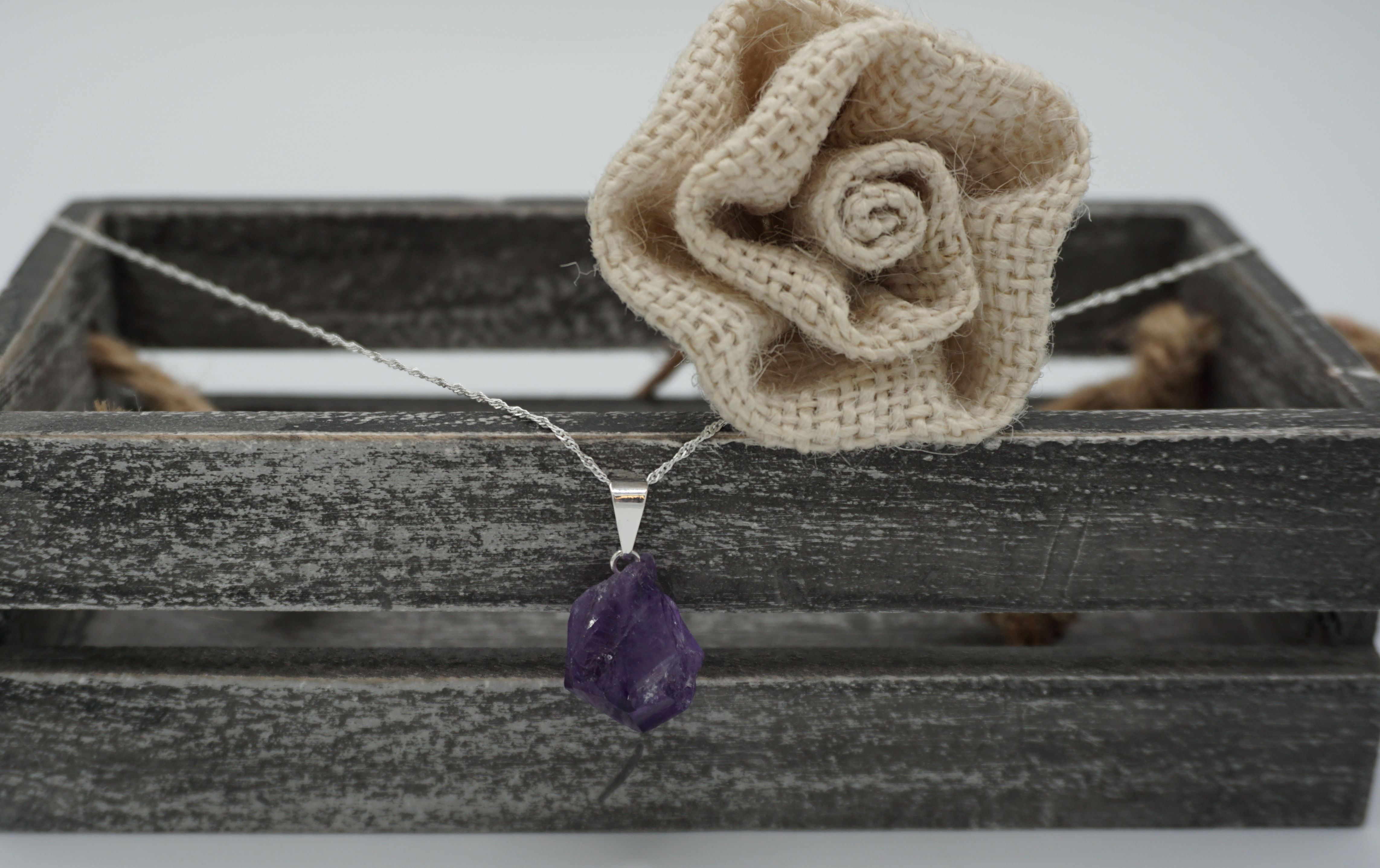Amethyst Free Form Crystal Pendant