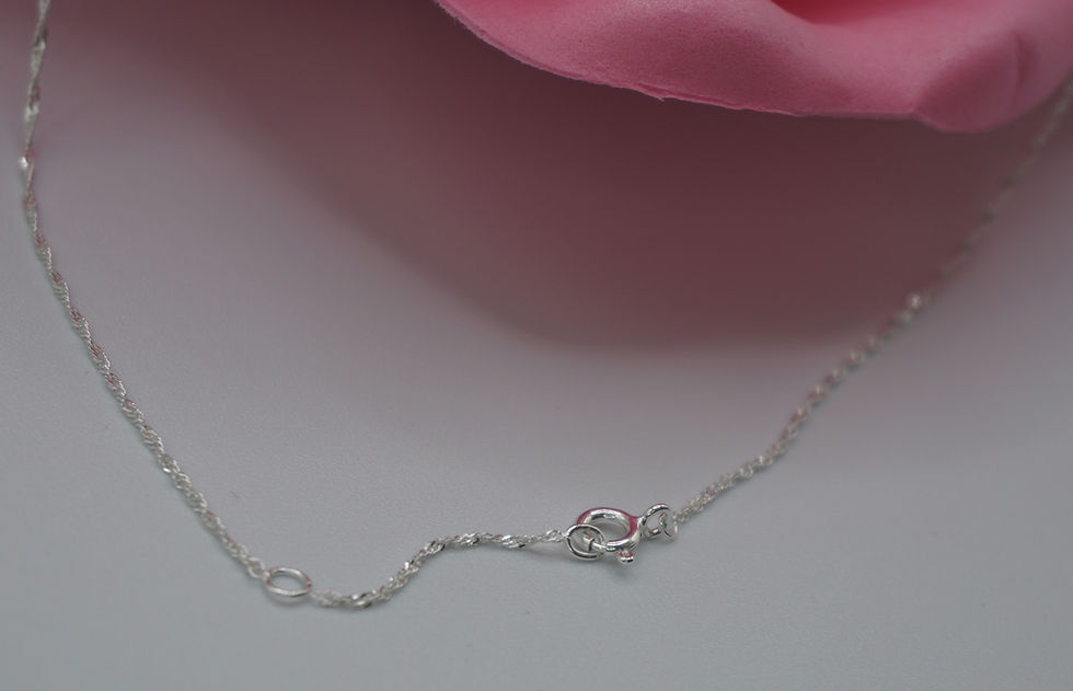 Thumbnail: 925 Sterling Silver Singapore Style Chain with Extender